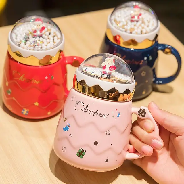 Dropship Christmas Ceramic Cup Creative Cute Santa Claus Astronaut Star Coffee  Cup Large Capacity Milk Water Mug With Spoon Gift Box Xmas to Sell Online  at a Lower Price