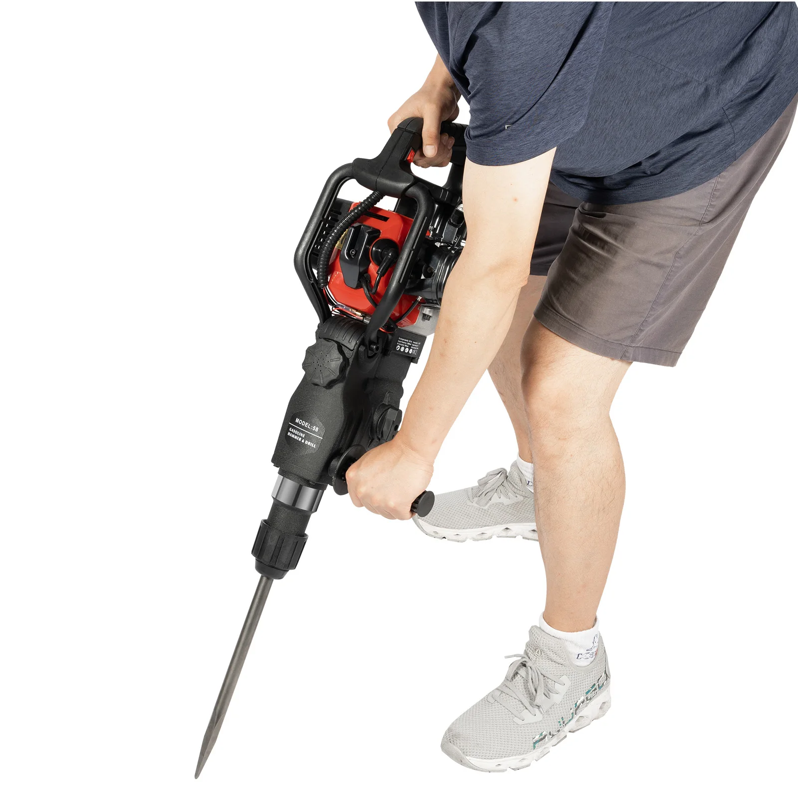 3-in-1 Multi-Purpose Gasoline Hammer, 1000W Handheld Impact Drill, Crushing and Demolition Pick, Concrete Destruction Tool 3