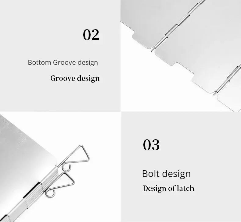 Description Picture 4 of itemOutdoor Gas Stove Windshield Thickened Folding Cassette Stove Windshield (8pcs)