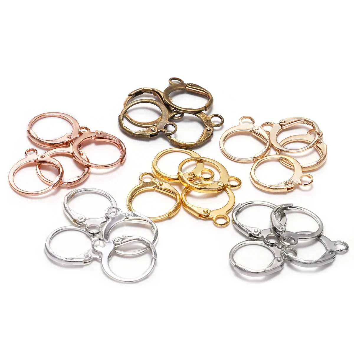 15-50pcs French Hoop Lever Back Open Loop French Earring Hook Clasps For DIY Earring Clips Clasp Jewelry Making Accessories