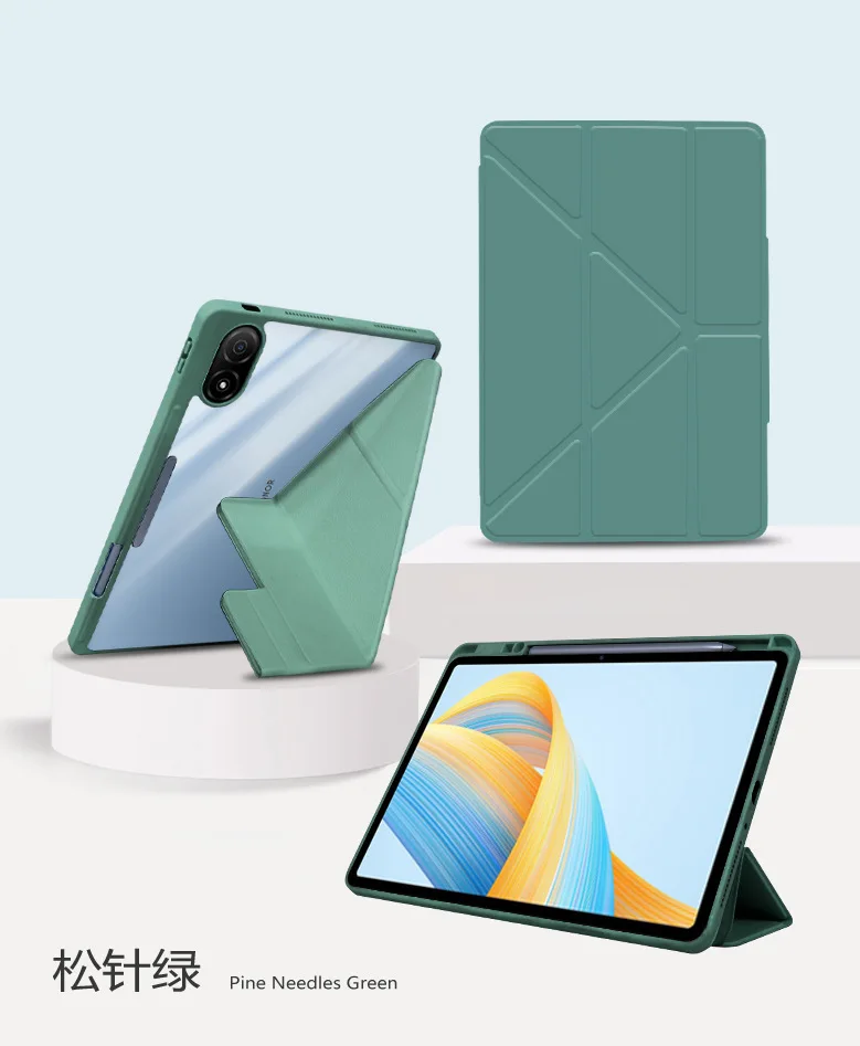 Clear Hard Back Smart Cover with Pen Holder Case – Premium PU+PC Material