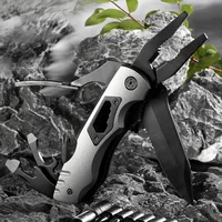 6.3" Serrated Blade Folding Knife Stainless Steel Fixed Blade And Aluminum Handle EDC 10 In1 Multi-Tool Portable Pocket Knife 1