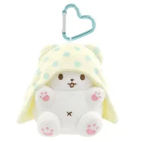 Marumofubiyori Plush Keychain Clip Moppu Bear Kawaii Cute Bag Keychains Mascot Keyring Keyholder Girls Toys 1