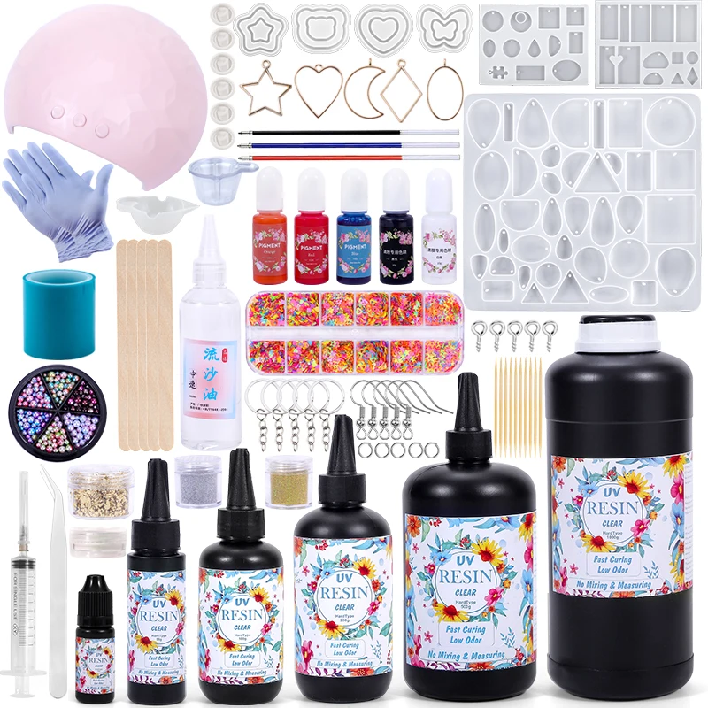 AllInOneHardUVResinKitUpgradedCrystalClearEpoxyResinUp