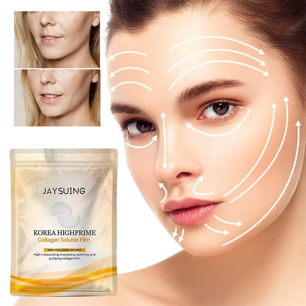 

5Pairs Highprime Collagen Soluble Film Anti Aging Wrinkles Remove Dark Circles Nourish Mask Moisturizing Lift Firming Skin Care