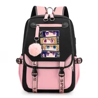 New Hot OSHI NO KO Pattern Backpack Outdoor Street Anime USB Backpack Zipper High Quality Anime Backpack Laptop Backpacks 1