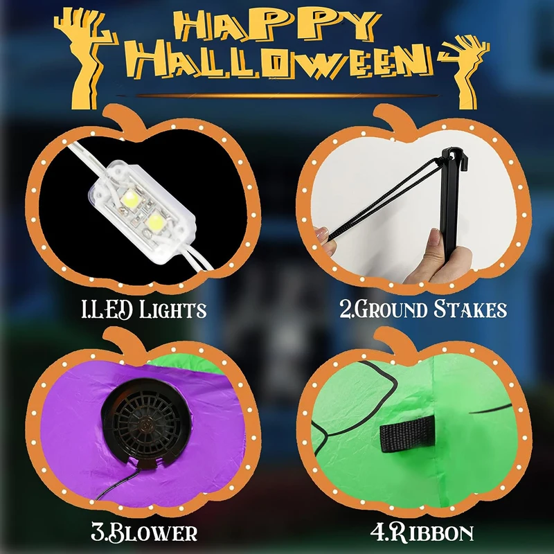 14Ft Long Huge Halloween Inflatable Green Dragon Inflatables Toys with LED Lights for Yard Lawn Halloween Outdoor Decoration 5