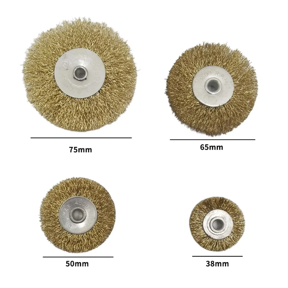 Wire Wheel Brush Flat Crimped Stainless Steel 38mm 50mm 65mm 75mm For Angle Grinder Shank Wire Wheel For Drill Attachment stainless steel wire brush wire brush wire cleaning brush electric wire brush drill brush power scrubber drill brush electric drill brush