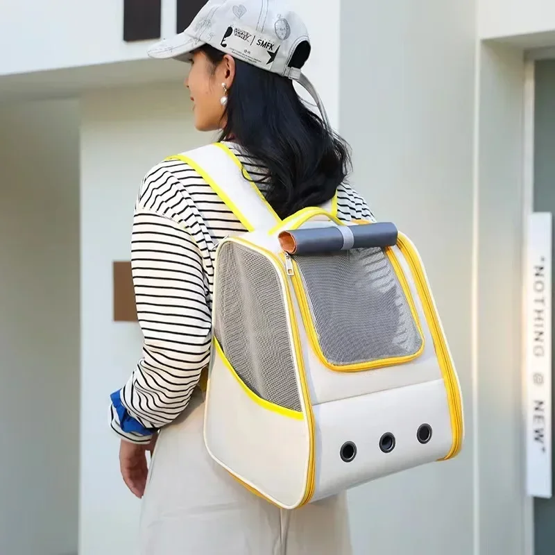 Portable Pet Cat Carrier Bag Cat Backpack Breathable Shoulder Bag for Small Dogs Carrying Pet Supplies Outdoor Travel Backpack