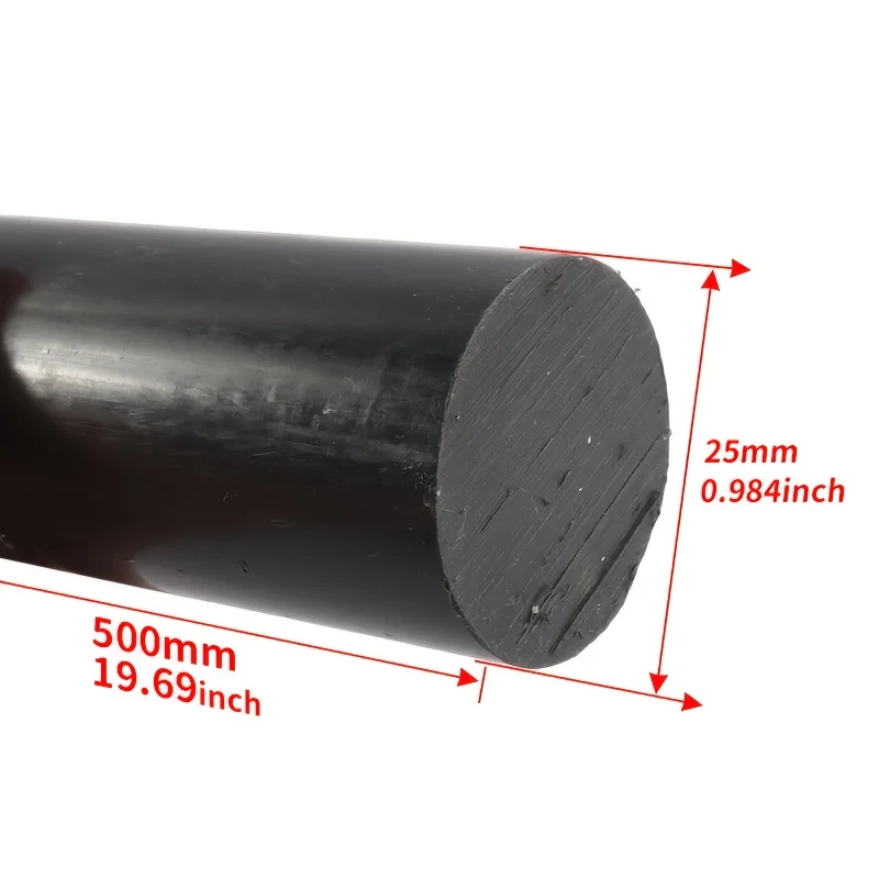 High-Density PA6 Nylon Rod 15/20/25/30x500mm, Wear-Resistant for Auto/Gears/Bearings/Cleaner