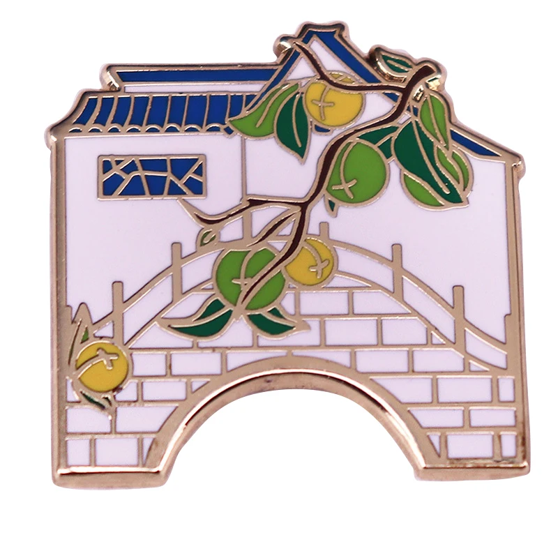 

A2837 Cartoon Ancient City Wall Brooch Badge Decorative Pins Accessories Chinese Style Boutique Medal Gift Accessories