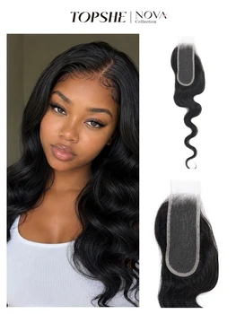TOPSHE Topper per capelli umani al 100% da 14 pollici, con base in pizzo svizzero, a clip, per donne con capelli diradati e perdita di volume, colore nero naturale