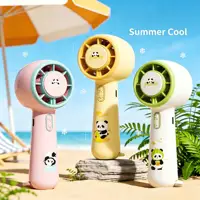 Mini ventilateur portable mignon en forme de panda, 3 vitesses, rechargeable par USB, pour l'été, à utiliser en extérieur et en intérieur 1
