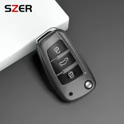 Luxury TPU Car Flip Key Cover Case - Premium Automotive Accessories (Grey only case)
