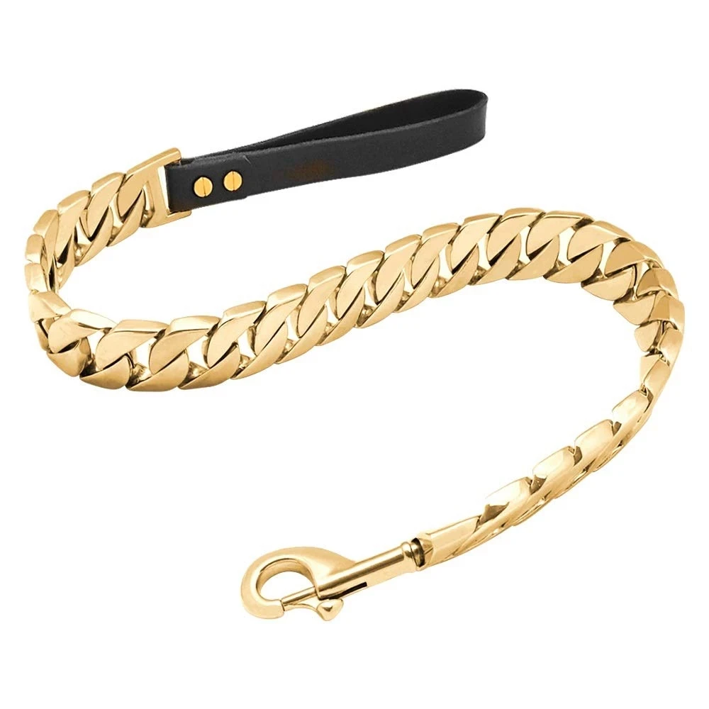 Durable Stainless Steel Dog Gold Silver Chain Lead - PeticaDeals
