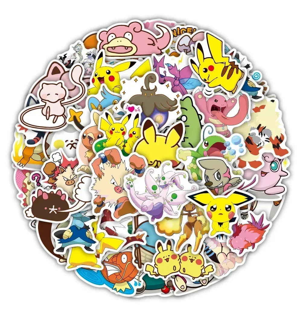 

50 Pieces Pokemon Waterproof Graffiti Kids Stickers Tablet Laptop Mobile Phone Luggage Water Cup Car Sticker Christmas Gift