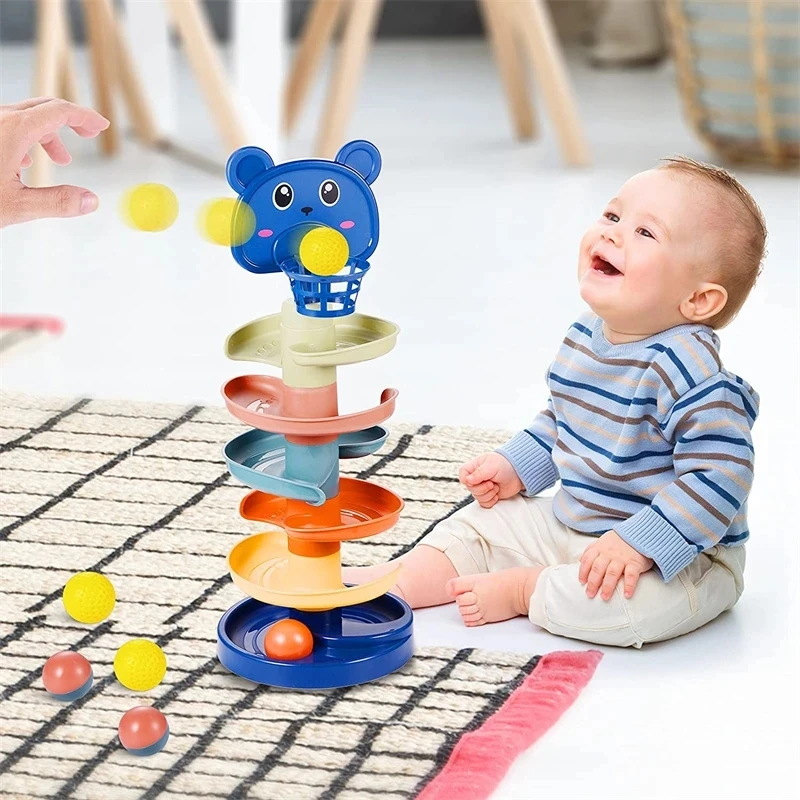 Juguete Montessori para bebés, bola giratoria de 0 a 12 meses, mordedor  educativo de aprendizaje, juguetes sensoriales para bebés de 1 a 3 años -  AliExpress