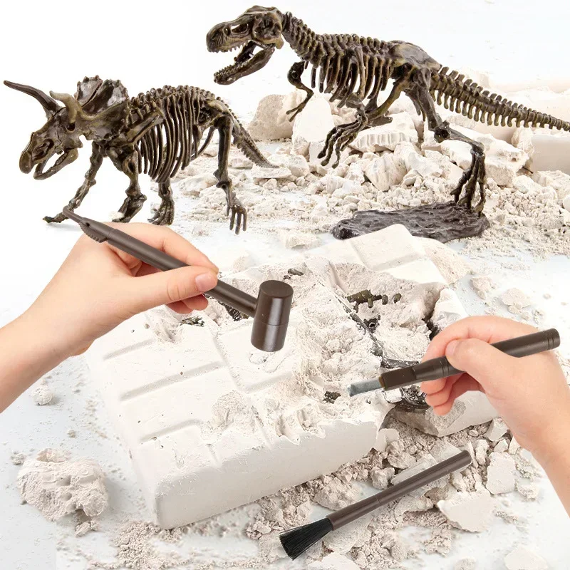 Dinosaur Fossil Excavation Kit Education Archology Exquisite Jurassic Toy Set Game Action Children Figure Skeleton Model Gift
