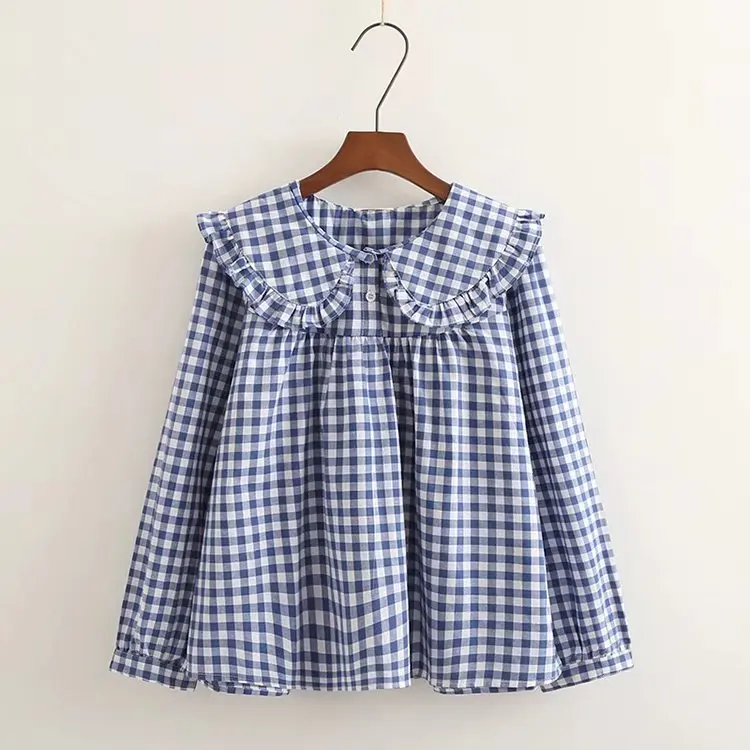 トップス PETITE COLLAR S/S SHIRT *WHITE PLAID pwa PETITE COLLAR S/S SHIRT *WHITE PLAID | Regular/Tall