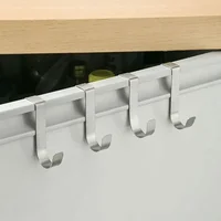 2pcs S-Shaped Metal Hook Cabinet Door Hanging Rack Gadgets Holders Shelves Cabinet Storage Organizer Bathroom Accessories 4