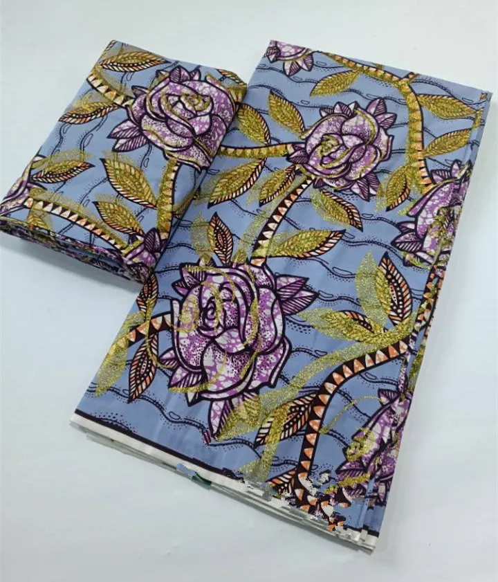 100% Cotton Fashion African Wax Fabric Nigeria Ankara Wax Fabric Block Prints Batik Dutch Pagne Soft Sewing Fabric 6 yards 3