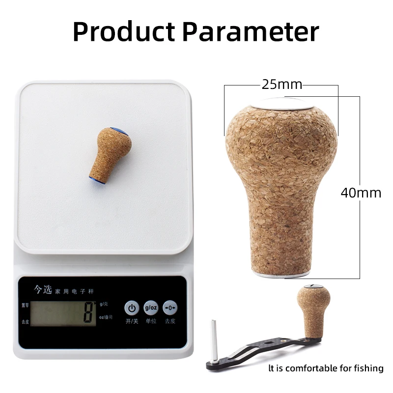 kawa 1pc Fishing Reel Handle Knob Rubber Soft Wooden Knob For D/S Reel Include 2pc Bearings Weight 8g/pc DIY Reel Knob Accessory