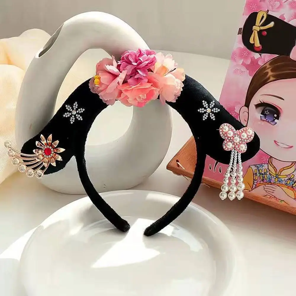 Chinese Traditional Hanfu Cheongsam Headband Accessories Ancient Royal Court Headdress Children Girls Baby Head Hoop 5