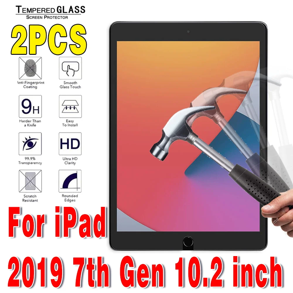 tablet cover 2Pcs Tempered Glass Screen Protector for IPad 10.2 9.7 10. 5 10.9 11 IPad 8 7 6 9 Air 4 3 2 Mini Glass IPad 2020 2019 2018 2021 capacitive stylus for android Tablet Accessories