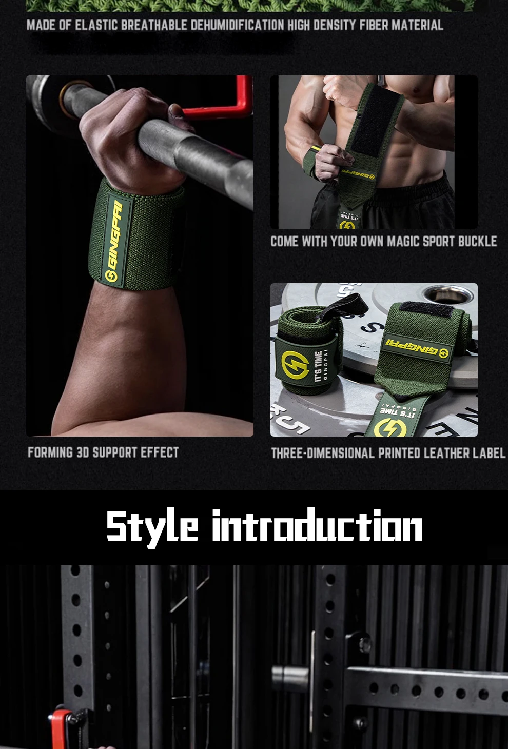 1 Paar Armband-Handgelenkstütze, Klammerriemen, extra Kraft, Gewichtheben, Handgelenkbandagen, Bandage, Fitness, Fitnessstudio, Krafttraining – Detail 3