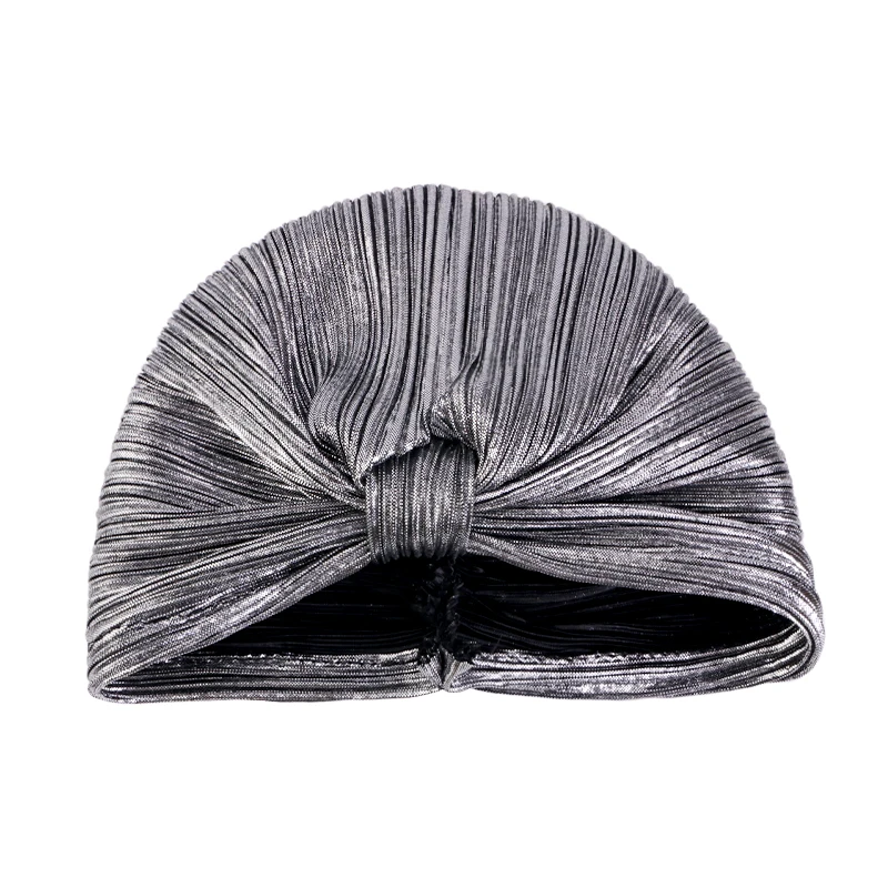 Neue Frauen Muslimischen Indischen Turban Chemo Kappe Bandana Hijab Haarausfall Hut Plissee Glitter Glänzende Mützen Motorhaube Turbante Mujer – Detail 6