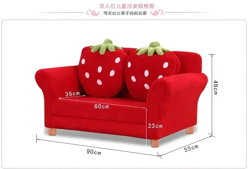 Children Couch Sofa with Strawberry Pillow