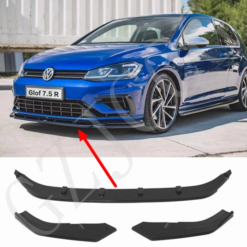 

GOLF 7.5 MK7.5 R spoiler bumper diffuser front lip body kit ABS material 3-stage for Volkswagen