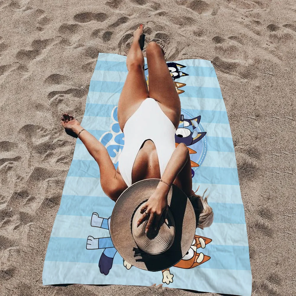 Cartoon B-Blueys Beach Towels Shower Towel Sauna Travel Spa Microfiber Quick Dry Gym Accessories Cute Room Decor 6