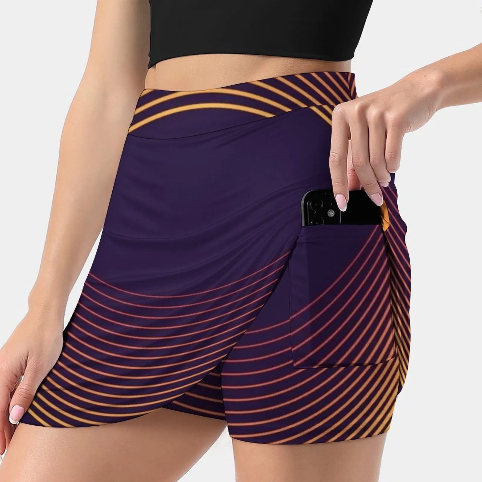 

Women's skirt Aesthetic skirts New Fashion Short Skirts Abstract Retro Geometric Lines