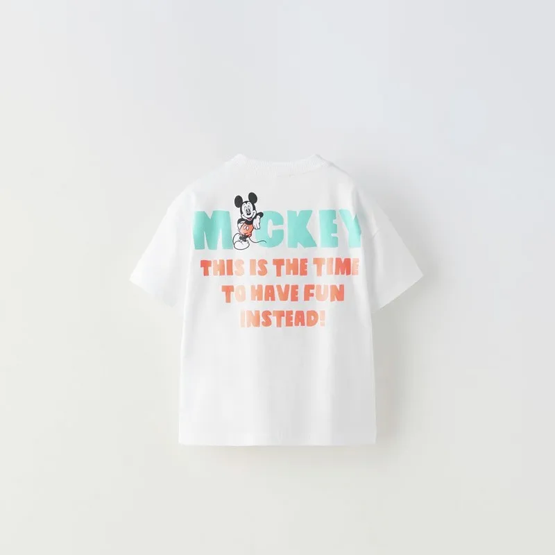 1-6Age Boys Cartoon Short-sleeved Tops Summer New Style Costume Girls Children Cotton Trendy Costume Donald Duck Print Tshirt 6
