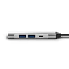 4 Ports Aluminum Alloy USB Hub with 2USB2.0 1USB3.0 TypeC Adapter Supports Type C and USB Devices 2