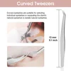 Hot Sale Professional 402 Stainless Steel Ergonomically Eyelashes Tweezers High Precision Anti-Static Makeup Tools Easy to Use 3