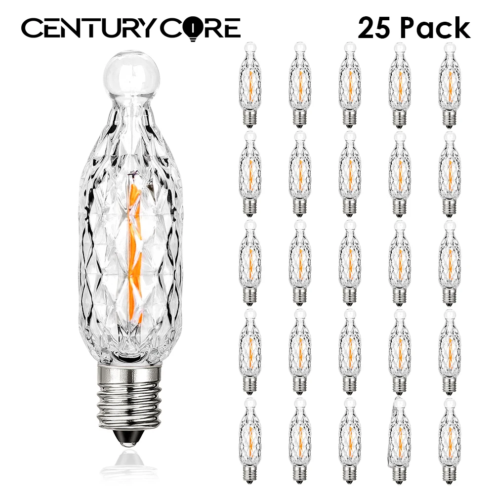 Plastics Led Bulb E12 110V 220V Small Courtyard Lamp 1W Vintage Replaceable Warm White Retro New Year Decoration Christmas Light frosted glass t22 led light 220v e14 1w warm white vintage mini tube replaceable pendant salt lamp christmas decoration for home