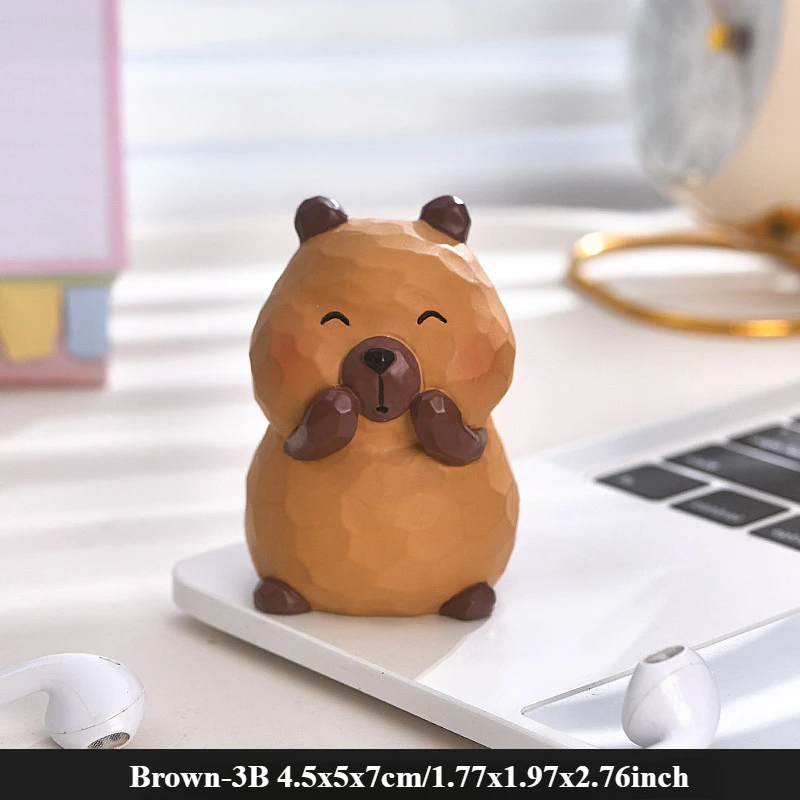 Handcrafted Wooden Capybara Figurine - Classic Carved & Painted Art Sculpture
