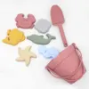 Children Silicone Beach Toy Shovel Ocean Outdoor Parent-child Beach Portable Beach Bucket Durable Sand Digging And Storage Tool 5