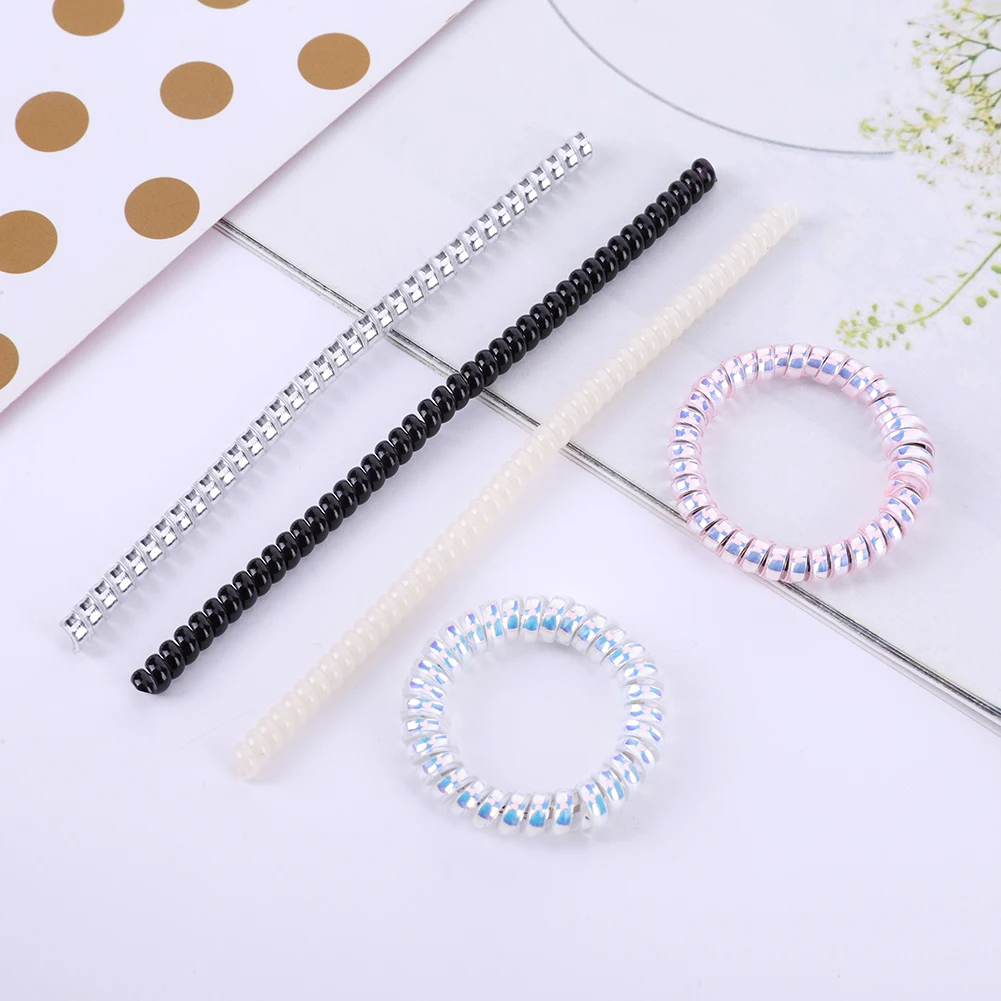 5Pcs Idol Doll Anti Drop Buckle Coil Multi-Colored Plastic Keychain Winding Rope Protection Ring Doll Accessories