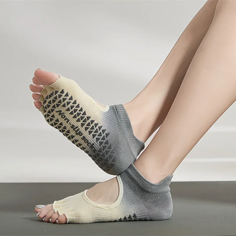 Silicone Non-slip Yoga Socks Five Toes Backless Breathable Dance Sports  Socks Women Professional Toeless Ballet Pilates Socks - AliExpress