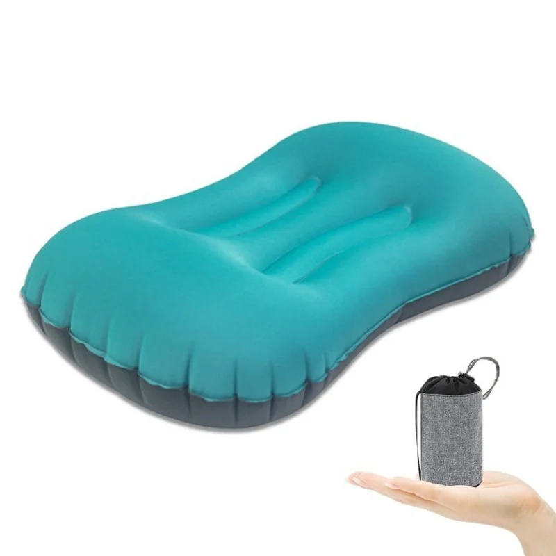 Inflatable Pillow Camping Pillow Portable Ultralight Outdoor Travel Camping Air Neck Waist Cushion Travel Car Plane Head Rest