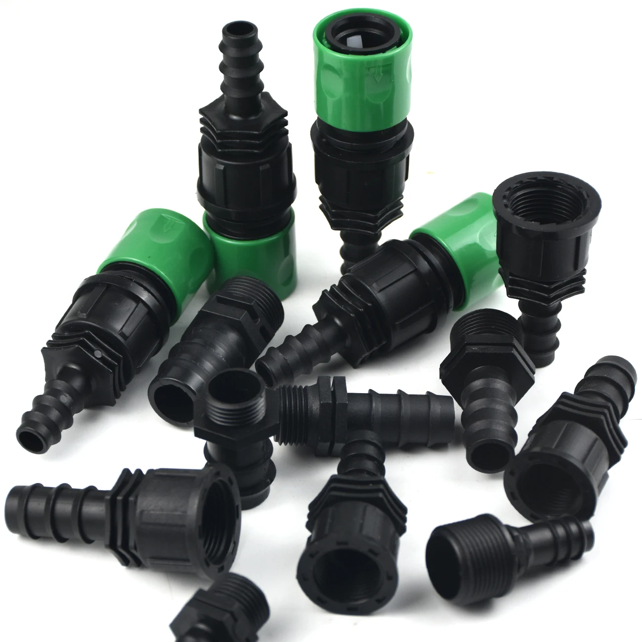 4 Stück Gartenanschlüsse 16mm 20mm 25mm Schlauchverbinder Wasserhahnadapter auf 1/2'' 3/4'' Europa-Innengewinde BSP-Anschluss für Tropfbewässerungssystem