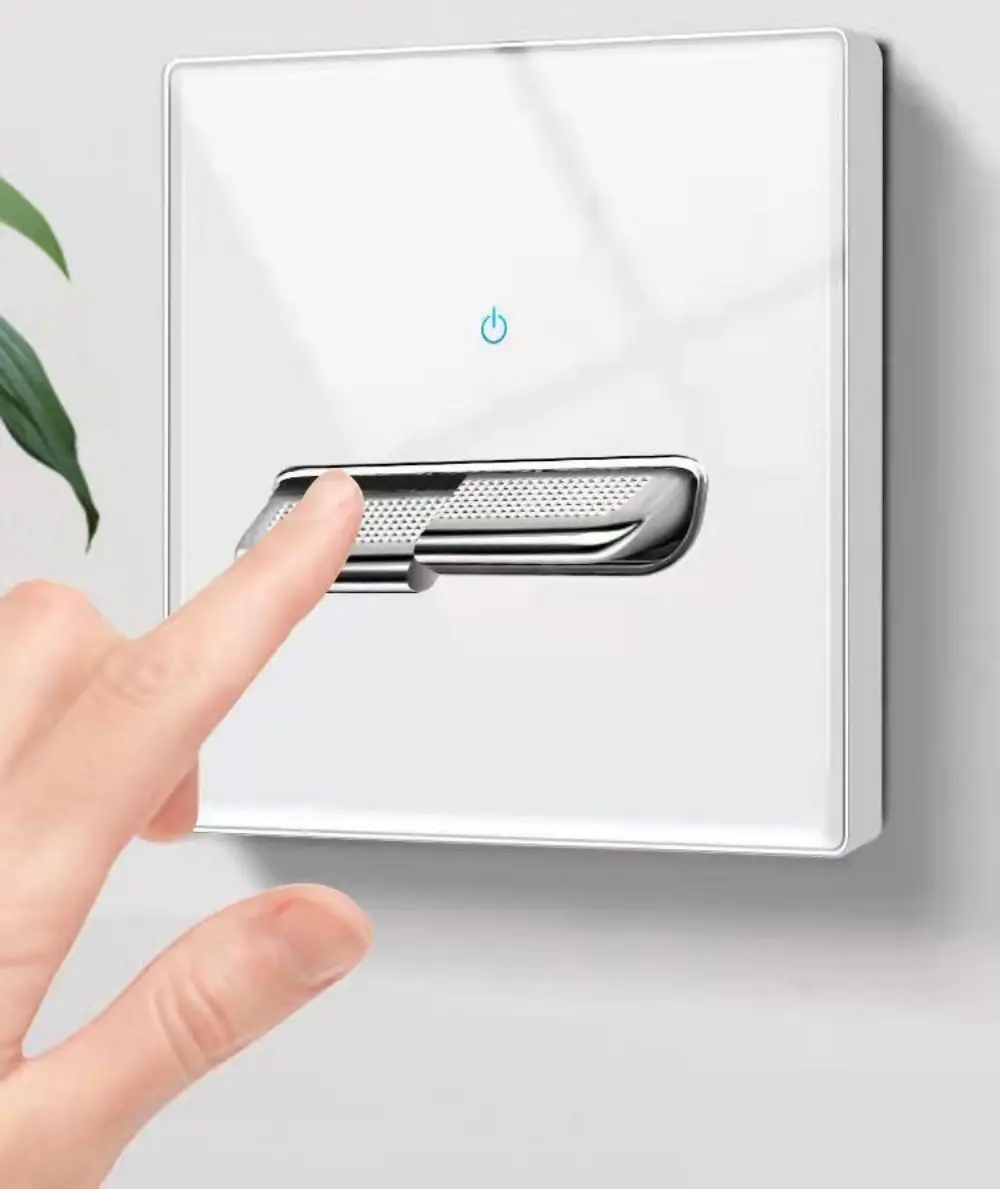 Description Picture 3 of itemWhite Tempered Glass Wall Switch Panel Led European 16a Socket Retro Toggle Light Switch Eu Uk Standard 2usb Socket 1Gang-4gang