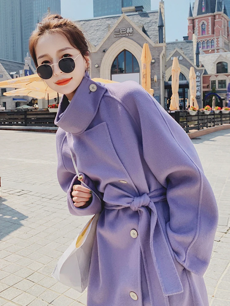 Lavender Coat Cashmere Coat Women Lilac Violet Woman Coat 