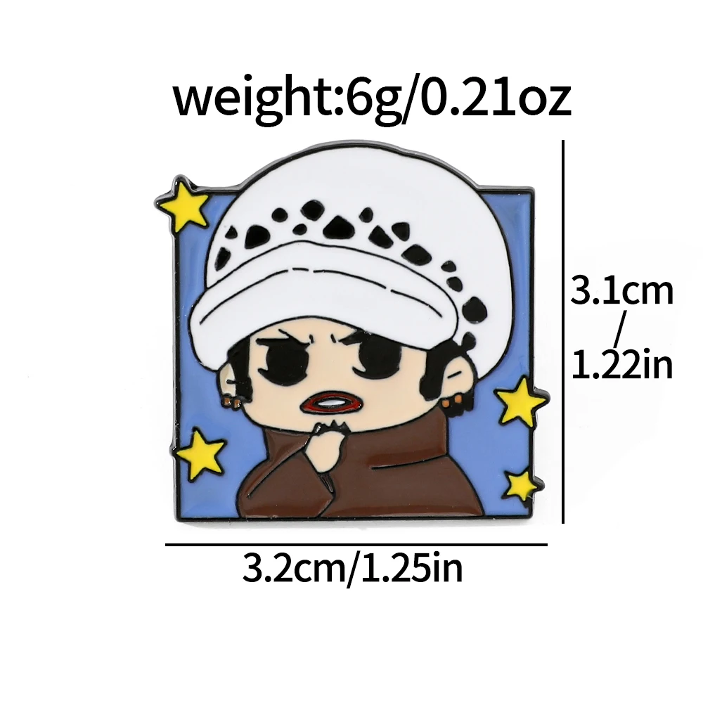 Enamel Pin Metal Badge Cartoon ONE PIECE Brooch Creative Funny Usopp 10 Pcs Clothing Backpack Accessories