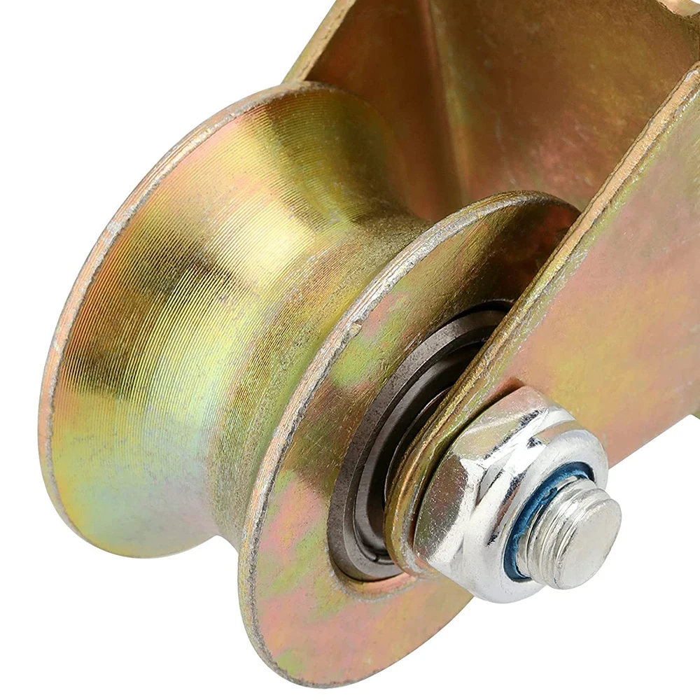 2" U Groove Wheel Heavy Duty Rigid Caster with Bracket for Inverted Track Sliding Gate Rolling Gate Industrial Machines 2