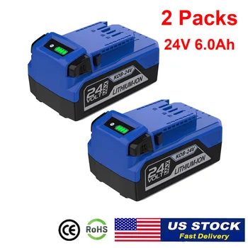 2Pack Replacement 6.0Ah 24V Compatible Replacement Kobalt Batteries 1