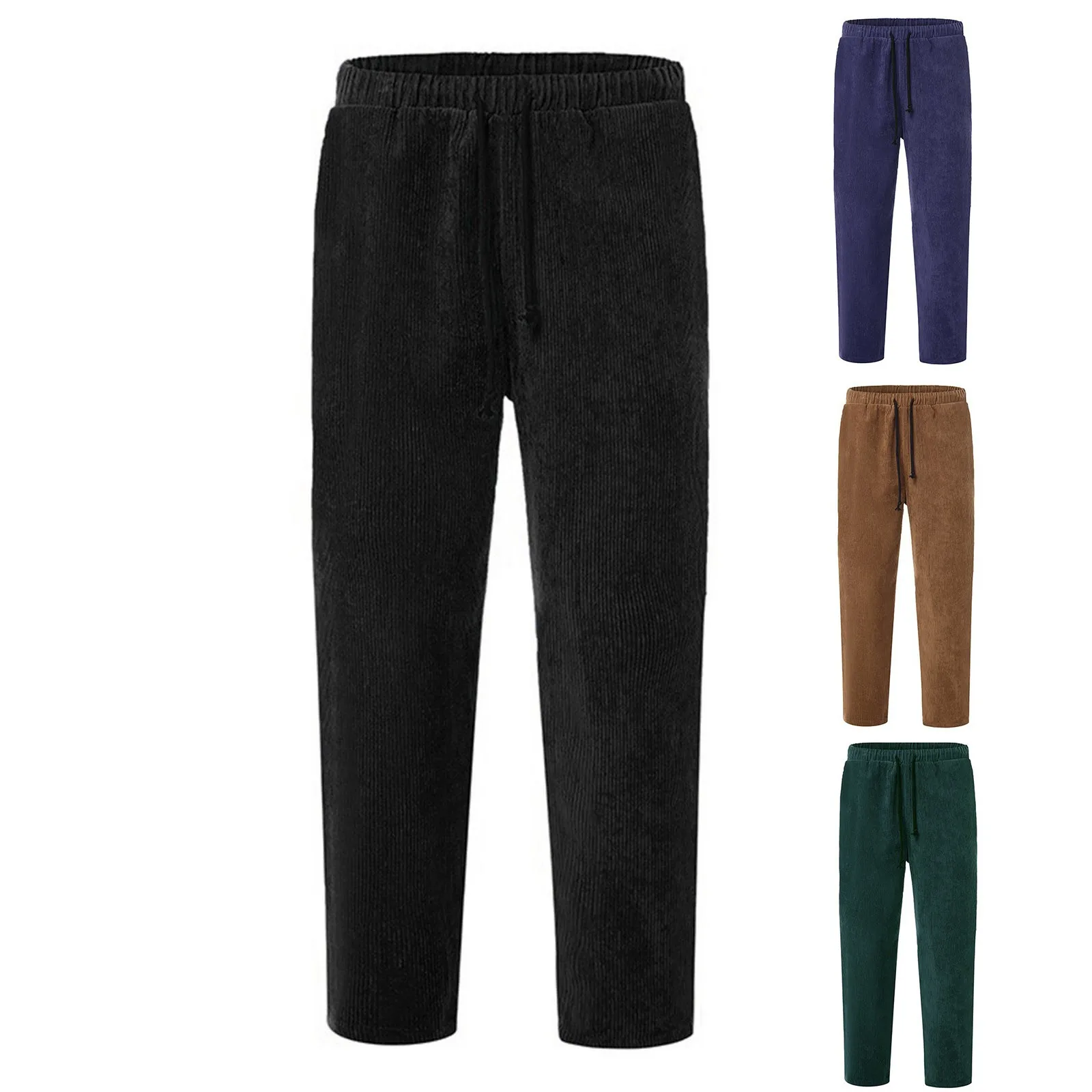 

Autumn Winter pantalones Male corduroy Casual Pants Solid Color Bottoms Sports Outdoor Joggers loose All-match straight Trousers